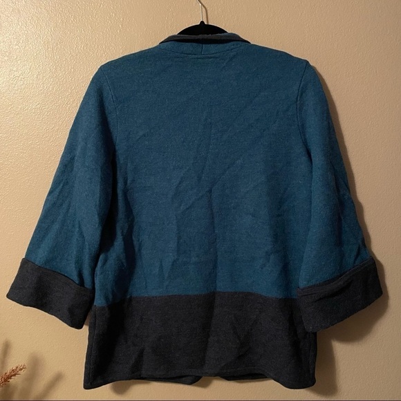 Amber Sun Cardigan Women’s Size Small Teal Black 100% Merino Wool Cardigan - Picture 10 of 14